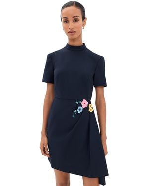Saloni Draped Mini Dress - Blue