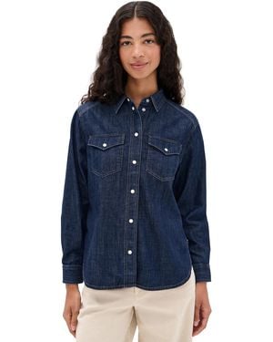 Madewell Denim Oversized Western Shirt - Blue