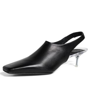Courreges Transparent Kitten-Heel Slingbacks - Black