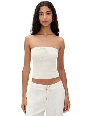 Reformation Zazie Cotton Strapless Sweater - Black