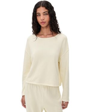 PERFECTWHITETEE Briana French Terry Long Sleeve Tee - Natural