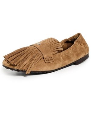 Tory Burch Ballet Fringe Loafers - White