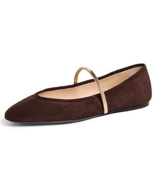 Mach & Mach Collier Chain Suede Ballerina Flats - Brown