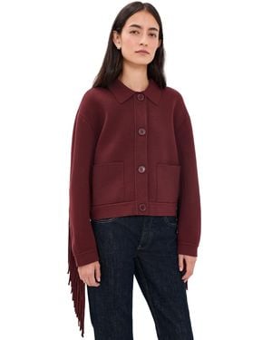 Essentiel Antwerp Istern Jacket With Fringes - Red