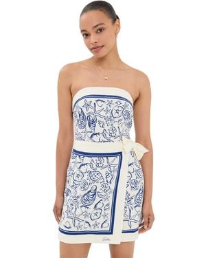 Jonathan Simkhai Darbie Linen Bustier Mini Dress - Blue