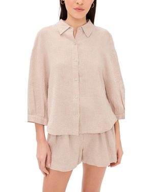Eberjey Linen Blend Relaxed Sleeve Top - Pink