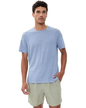 Onia Stretch Linen Crew Neck Tee - Blue