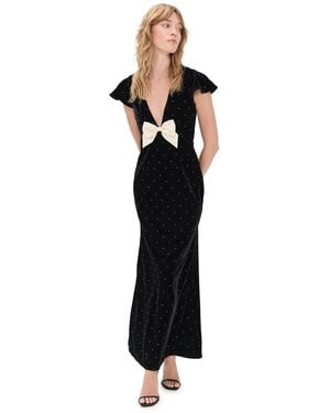 LoveShackFancy Melora Velvet Dress - Black