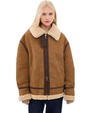 DUNST B-3 Faux Suede Jacket - Brown