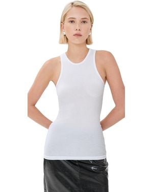 Tibi Circular Fine Rib T Tank - White