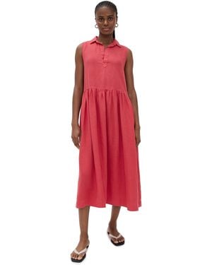 Frank & Eileen Popover Sleeveless Shirtdress - Red