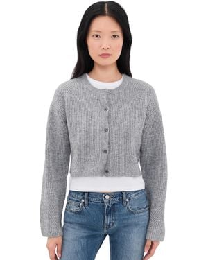 GOOD AMERICAN The Shrunken Cable Cardigan - Gray