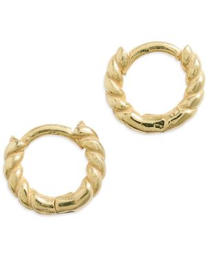 Shashi Petite Rope Huggie Hoop Earrings - Metallic