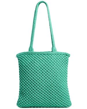 Faherty Sunwashed Macrame Shopper Tote - Green
