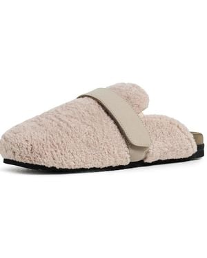 Roam Slim Fuzzy Loaf Mules - Black