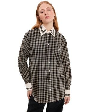 Tanner Fletcher Pippa Trimmed Border Button Down Shirt - Black