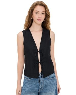 Rails Oregon Linen Top - Black