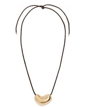 AGMES Sculpted Heart Pendant Necklace - Black