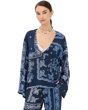 The Attico Paisley Coverup Blouse - Blue