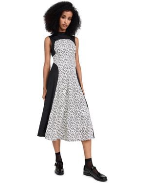 Sea Panna Printed Spandex Sleeveless Dress - Black