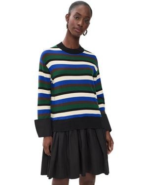 Simon Miller Pip Poplin Combo Dress - Blue