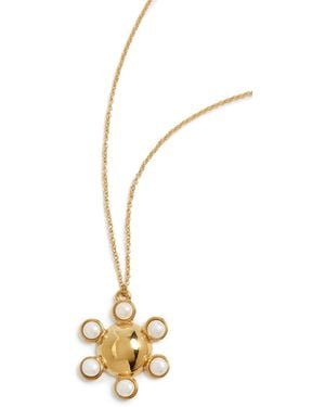 Mayamar Flower Pearl Pendant Necklace - White