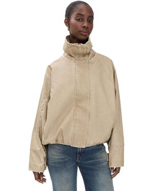 Lioness Faux Leather Shoreline Funnel Jacket - Natural