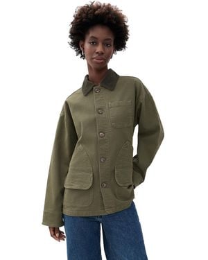 Faherty Sunwashed Canvas Barn Jacket - Green