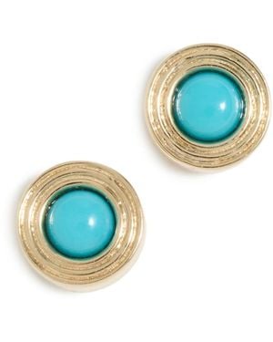 Sydney Evan 14K Fluted Single Stone Studs - Blue