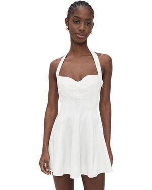 GUIZIO Juliette Twill Halter Dress - White