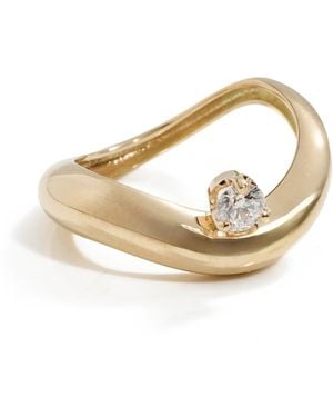 Zoe Chicco 14K Wave Ring With Diamond - Multicolour