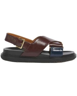 Marni Leather Fussbet Sandal - White