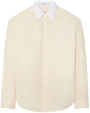 Another Tomorrow Pleat Back Shirt - White