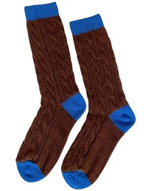 Guest In Residence Cable Socks - Purple