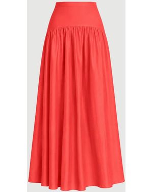 STAUD Procida Linen Skirt - Red