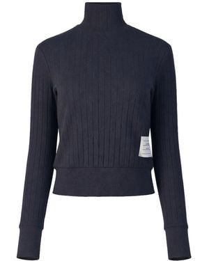 Thom Browne Long Sleeve Rib Cuff Turtleneck - Blue