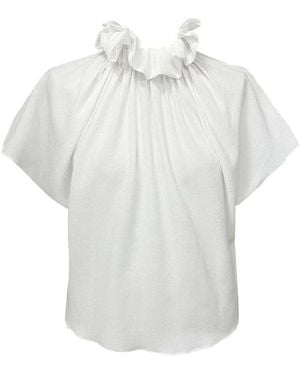 Edeline Lee Ruff Blouse - White
