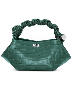 Ganni Croco Patent Mini Bou Bag - Green