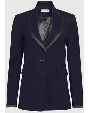 Argent Colorblocked Sculpted Blazer - Blue