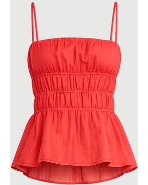 STAUD Ayla Linen Tank - Red