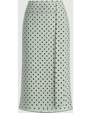 Marni Polka Pencil Midi Skirt - White