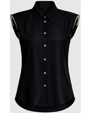 frenken Shouldered Silk Shirt - Black