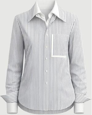 Twp Double Layer Boyfriend Shirt - Gray