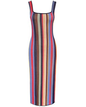 STAUD Katie Dress Market Stripe - Red