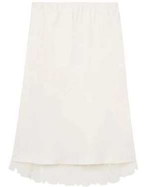 Rohe Lace Trimmed Silk Skirt - White