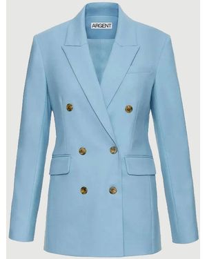 Argent Double Breasted Blazer - Blue