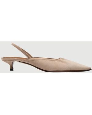 Atp Atelier Lana Cipria Suede Nappa Slingbacks - Natural