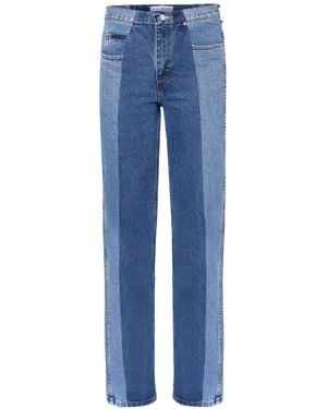E.L.V. Denim Mid Dark Stovepipe Jeans - Blue