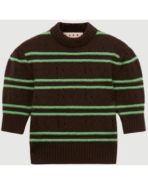 Marni Cashmere Sweater With Openwork Knit - Green