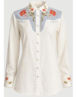 The Great The Embroidered Western Shirt - White